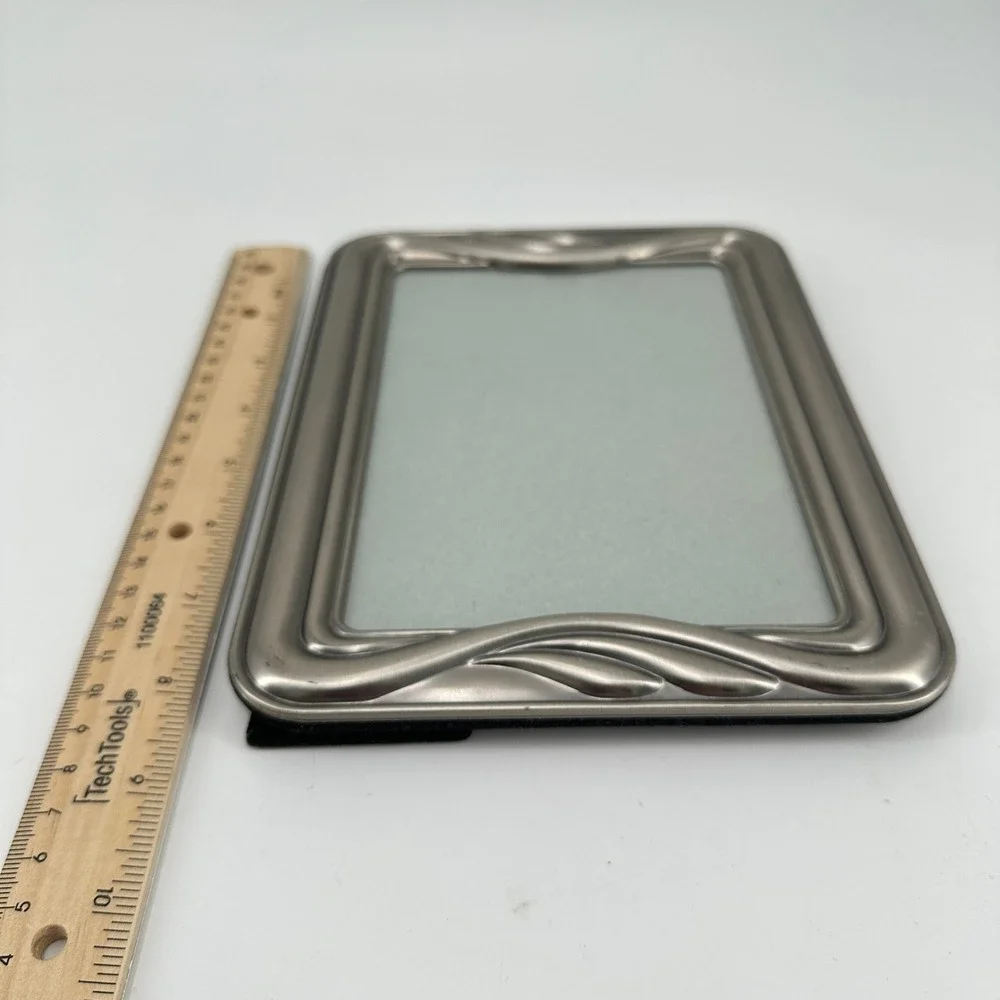 Elegant Silver Tone‎ Metal 5x7 Photo Frame Ornate Swirl Design Tabletop Display